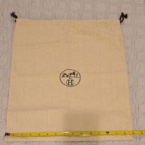 Hermes Cream Drawstring Bag